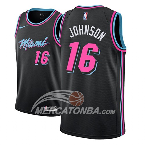 Maglia NBA Miami Heat James Johnson Ciudad 2018-19 Nero